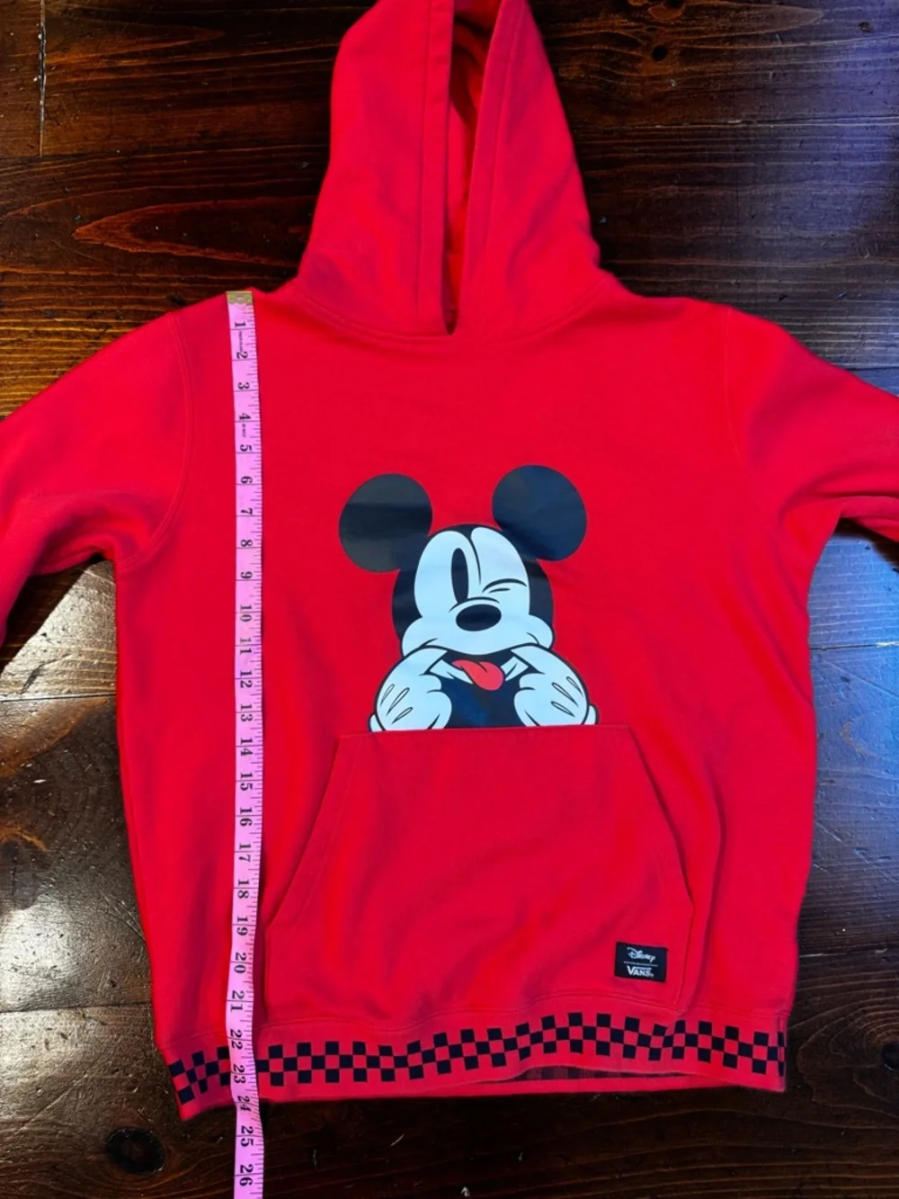 Vans x Disney Mickey‎ Mouse 100th Anniv Red Youth Hoodie; XL